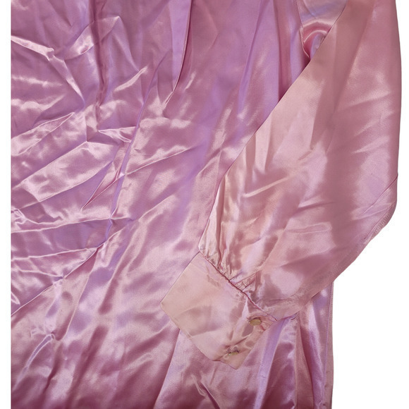 Hollywood Blouse by Praw Satin High Neck Long Sleeve Barbiecore Vintage Blouse - Picture 7 of 13